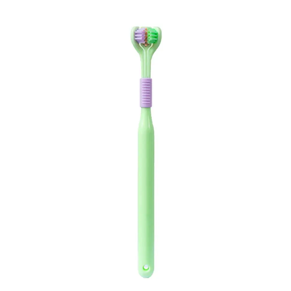 3D Stereo Three-Sided Toothbrush Ultrafine Soft Bristle Brush Tongue Scraper Brush Oral Care Adult Deep Tooth Cleaning Teet P6M1