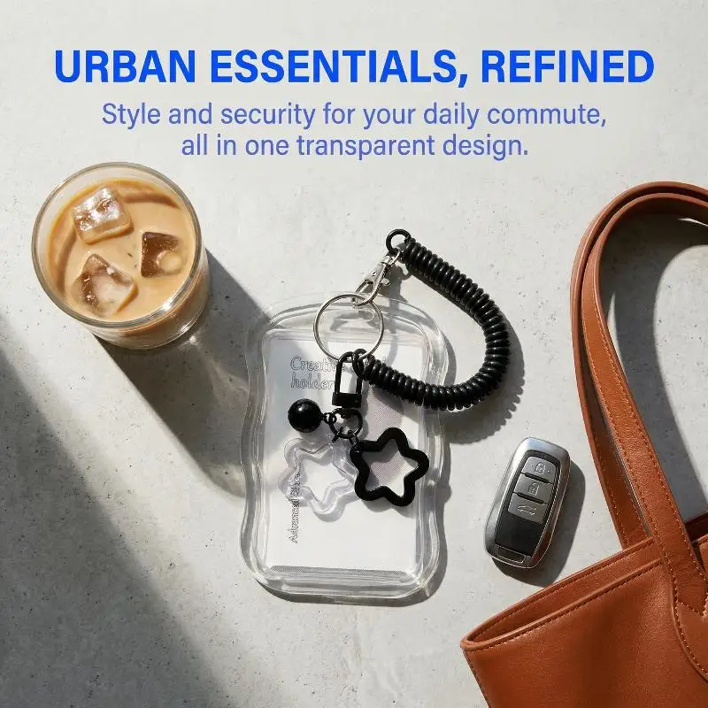 Creative Design Kpop Photocard Holder Transparent Card Holder Keychain