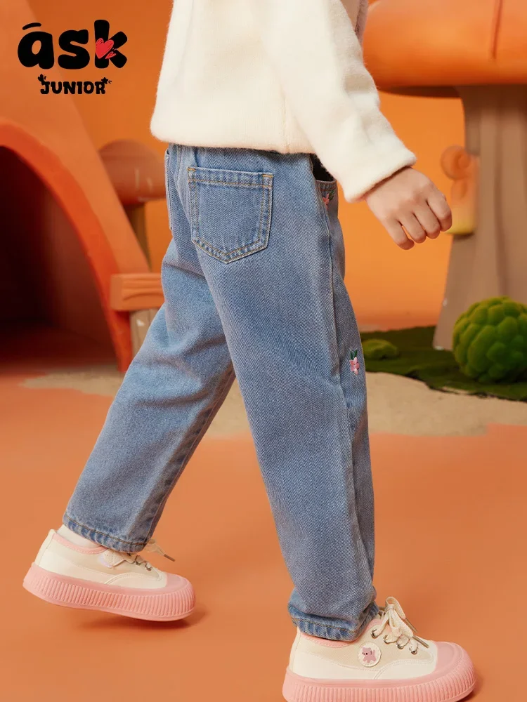 اسأل جونيور فاشن كومفورت توين جيرلز ربيع مطرز فجل الدينيم للأطفال #3