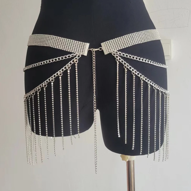 Damen Rock Mode Minirock Zubehör Diamant Quaste Hochzeit Party Gürtel 2024 Herbst Halloween Y2K Kleidung Körperkette Sexy – Detail 6