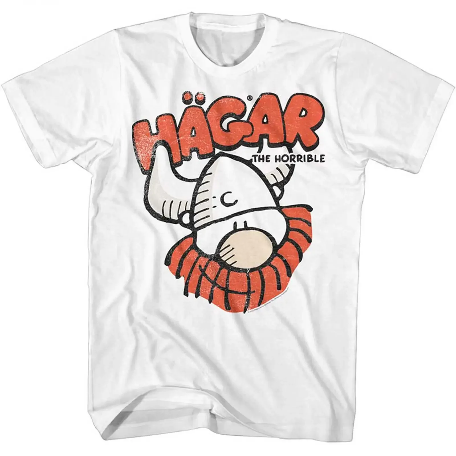 Hagar The Horrible Comic Strip Big Photo Men's T Shirt vintage Washed fashion Soft Top For Everyday Wear graphic Breathable