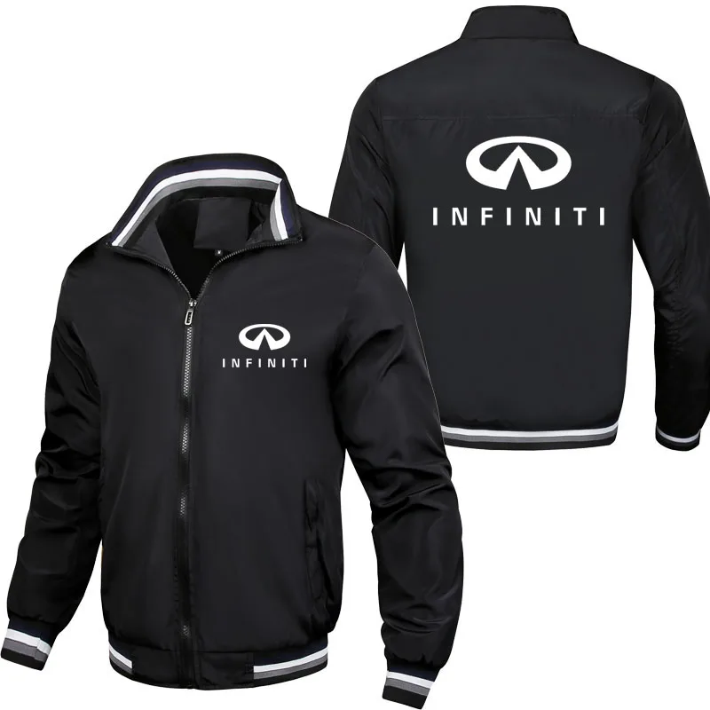 

Trendy new Windproof Men's Zip Jacket Infiniti car logo print Business Men's Work Jacket Mountaineering Jacket Bomber Jacket