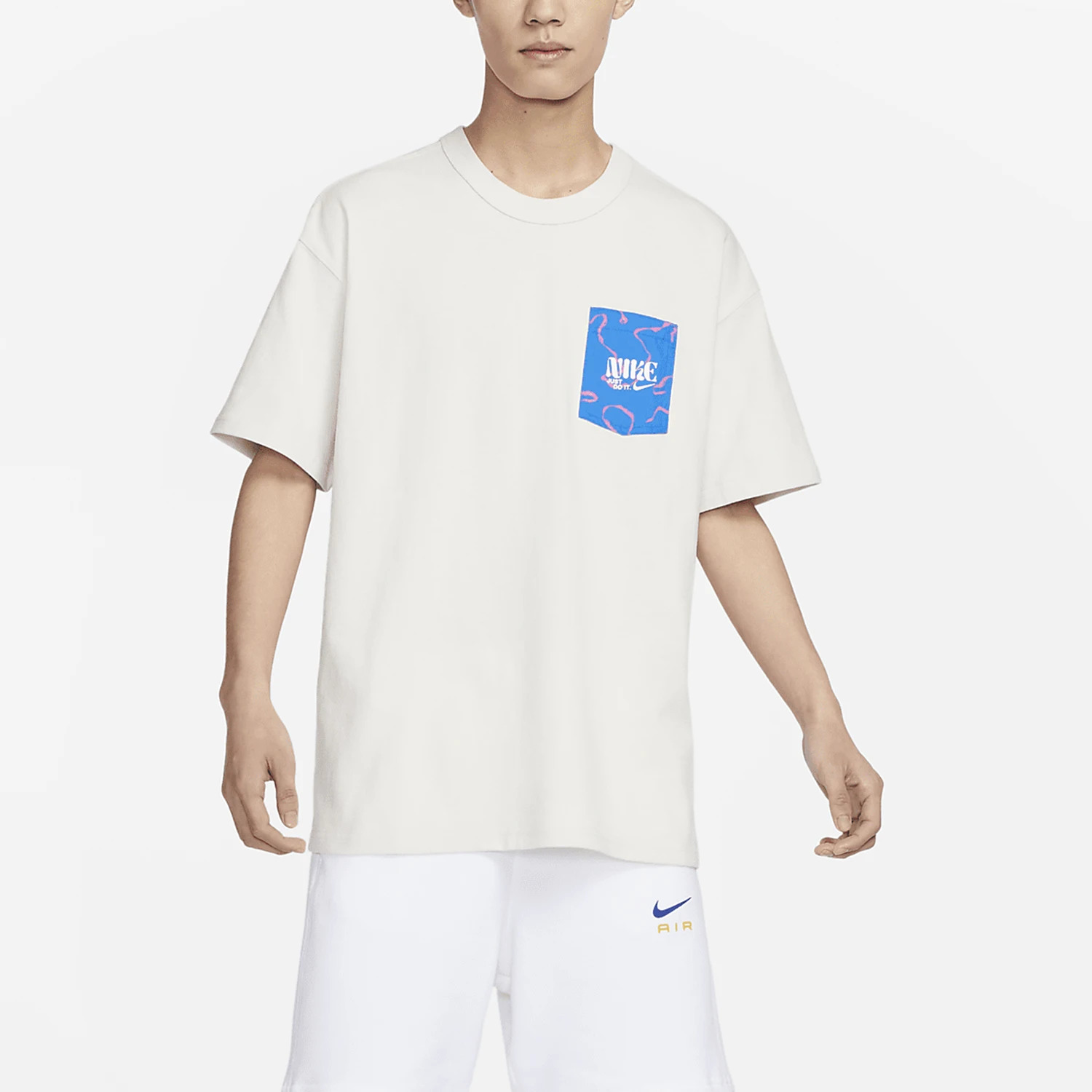 

Оригинальный продукт Nike, новая мужская свободная трикотажная футболка с карманами FJ7681-030