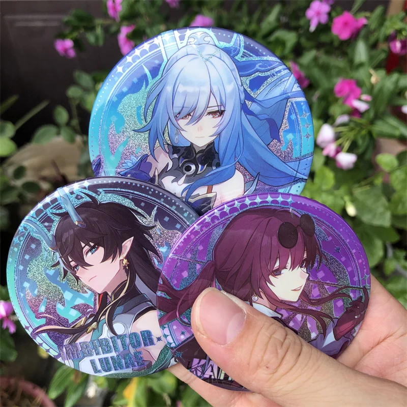 68mm Game Honkai: Star Rail Luocha Imbibitor Lunae Blade Kafka Seele Cosplay Badge Pin SPTE Tinplate Brooch Accessories Prop