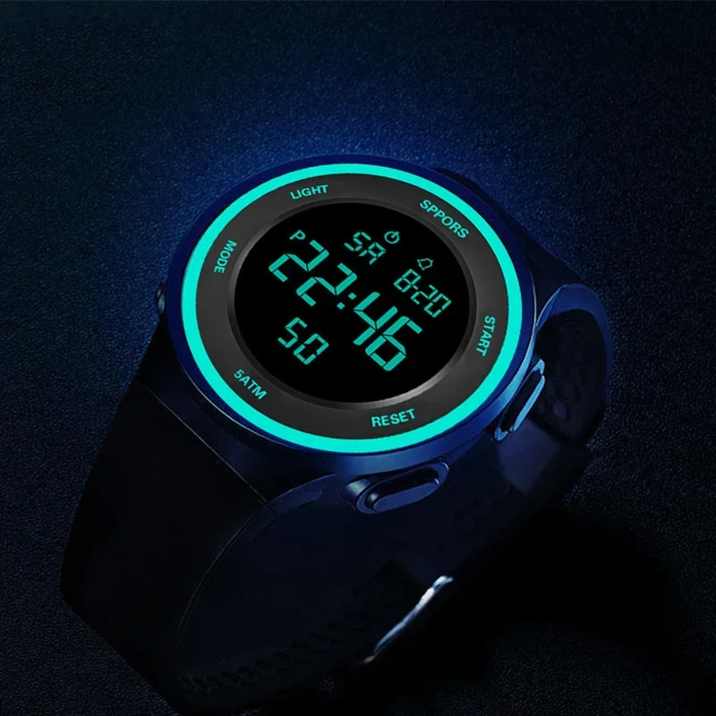 Orologi a Led impermeabili per uomo sport all\'aria aperta da uomo Digital Led Quartz Alarm orologio da polso da uomo orologio elettronico di moda