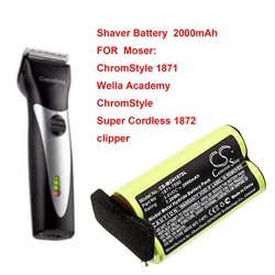 CS Electric Clipper 2000mAh Battery for Moser 1871-7590 ChromStyle 1871  Wella Academy ChromStyle Super Cordless 1872 clipper