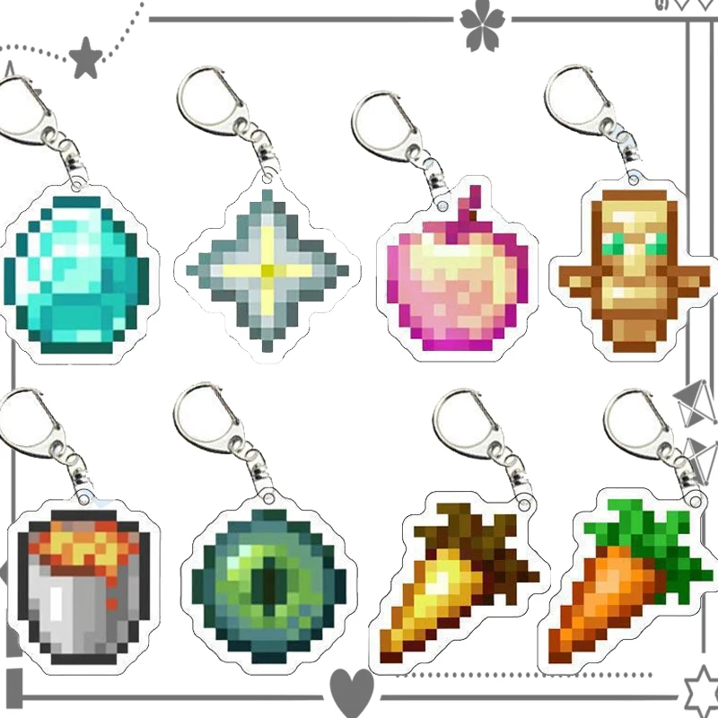 

Пиксельные руки, лавовый брелок, студенческая игра, украшение сумки, изысканные аксессуары, брелок с редисом, кулон, акриловый драгоценный камень, подарок на день рождения