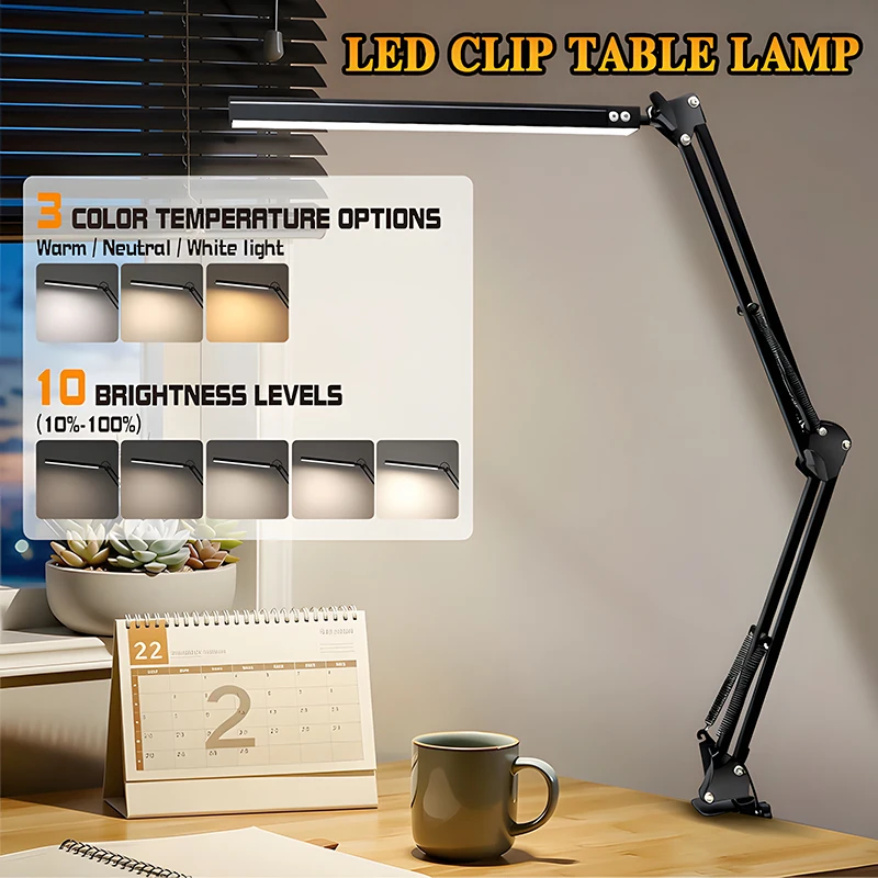 LED Clamp Desk Lamp Adjustable Long Swing Arm 7 LED Clamp Desk Lamp Adjustable Long Swing Arm