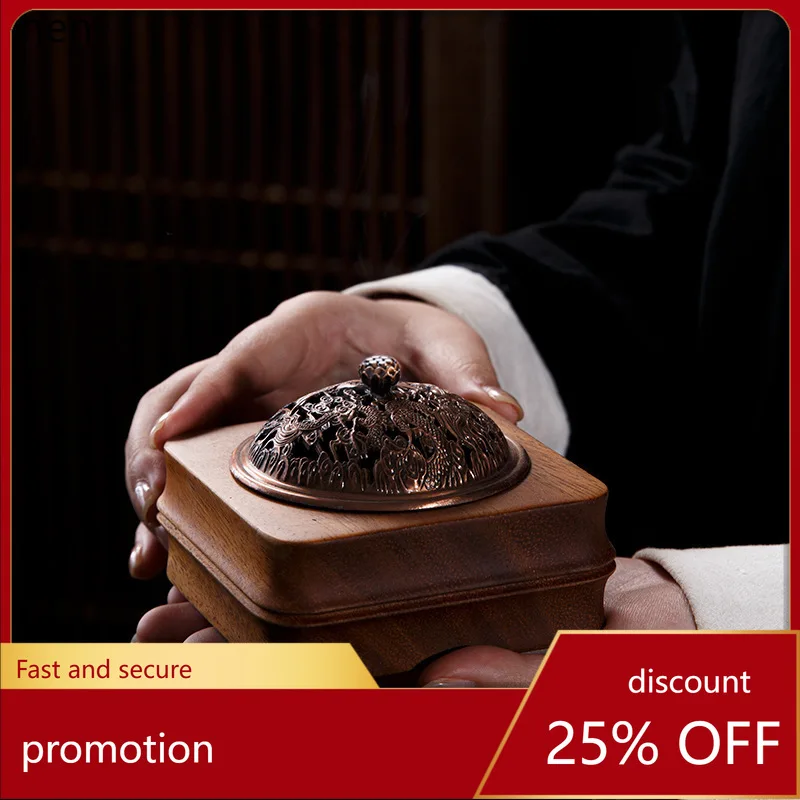 Cz walnut incense burner sandalwood plate holder for home agarwood plate gourd wood bottom seat bottom holder