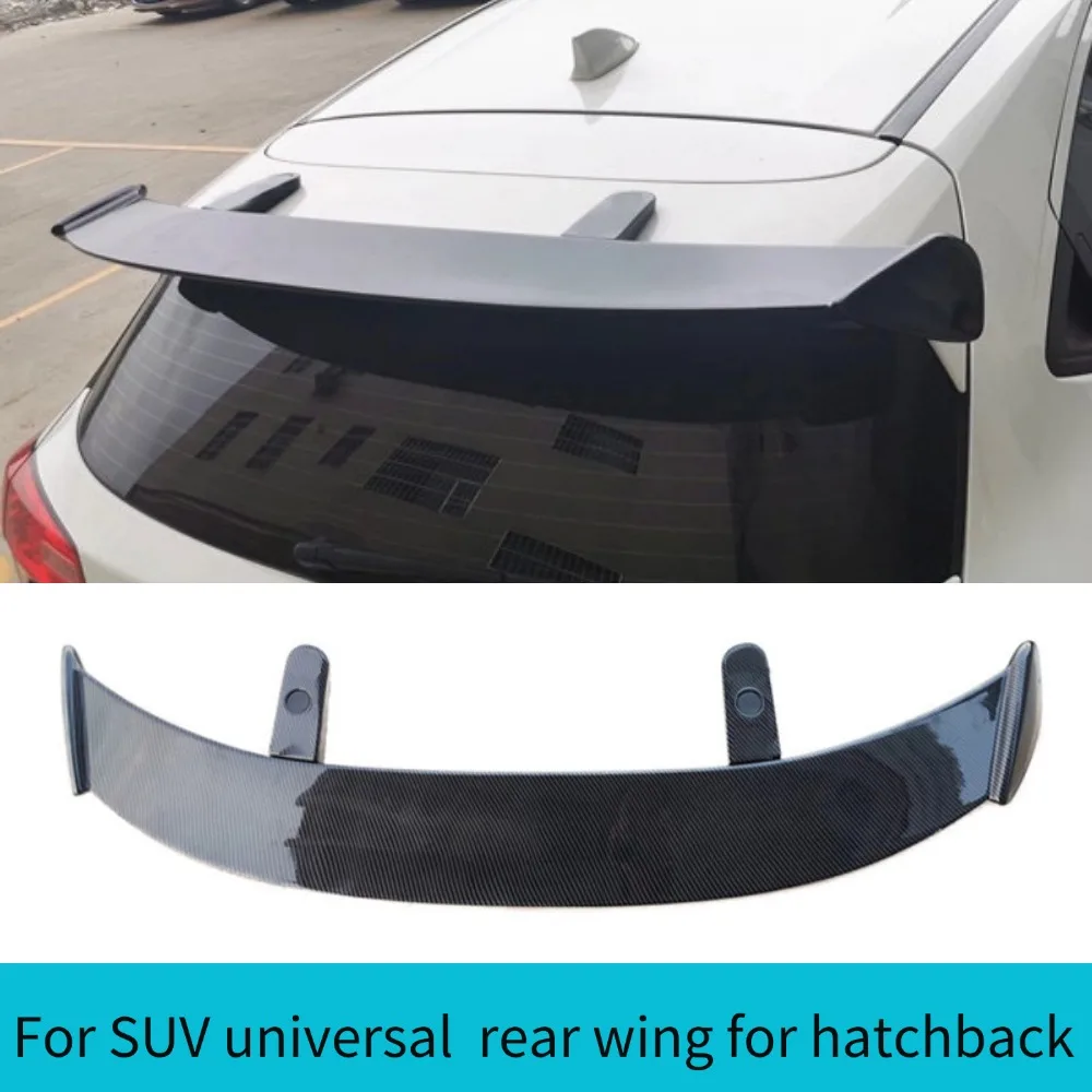 For Universal Rear Spoiler Tail Wing  90% Hatchback SUV Gloss Black/Carbon Fiber Roof Trunk Lid Tuning Accessory
