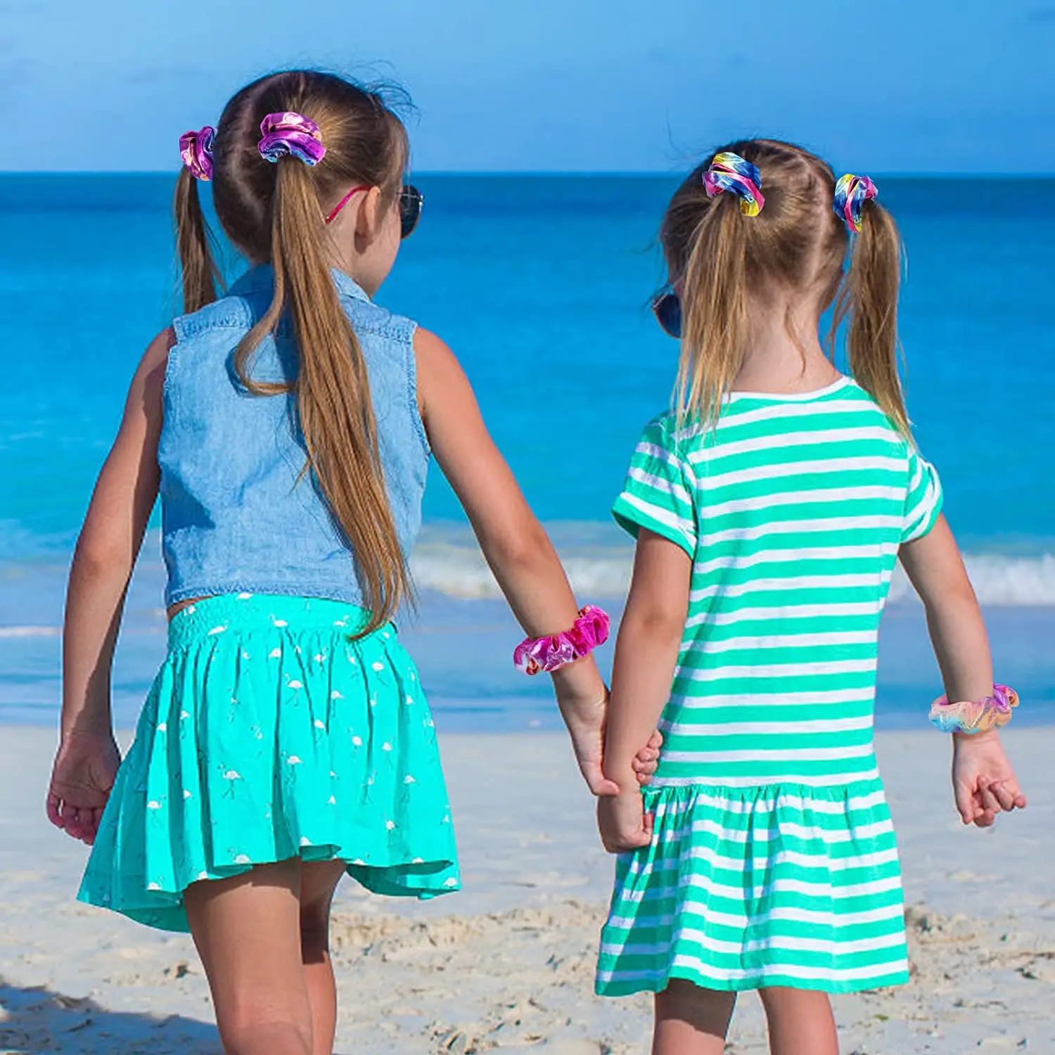 10 stücke glänzende metallische Haar gummis Haar Meerjungfrau Gummibänder Haar bänder Haar gummi Pferdes chwanz Halter Zubehör für Frauen Mädchen – Detail 4