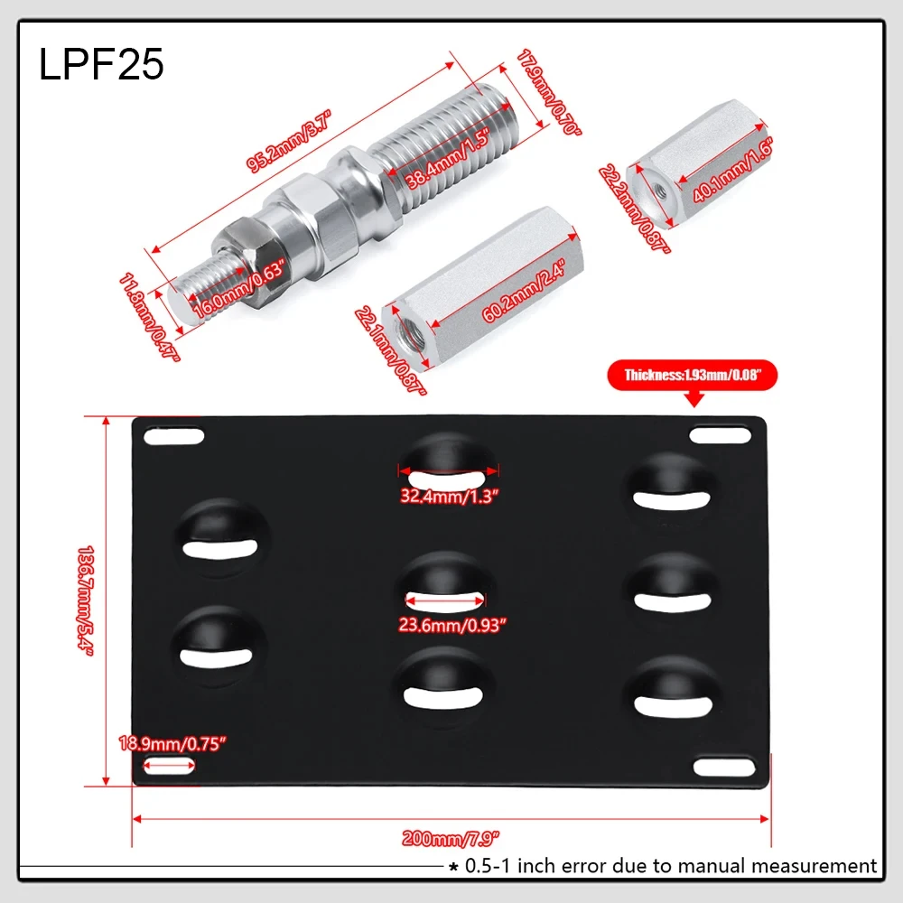 Front Bumper Tow Hook License Plate Bracket Relocator Compatible for Japanese Cars Honda Civic EG EK ES FD