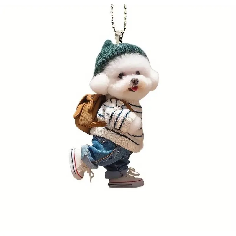 

Acrylic Dog Keychain, Cute Teddy Bear Puppy Bag Charm, Cartoon Car Rearview Mirror Ornament, Kawaii Backpack Accessory Gift