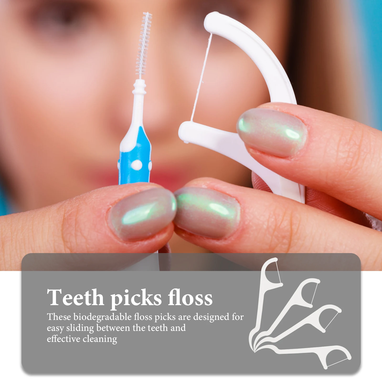 

200pcs Floss Picks Toothpick Tools Plastic Teeth Cleaning Sticks for Adults Dental Floss Picks Oral Hygiene Solution