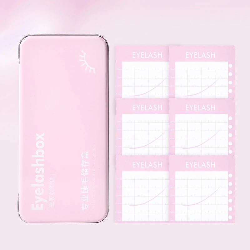 Empty Magnetic False Eyelash Storage Box With 6 Diskettes Travel Lash Holder Case