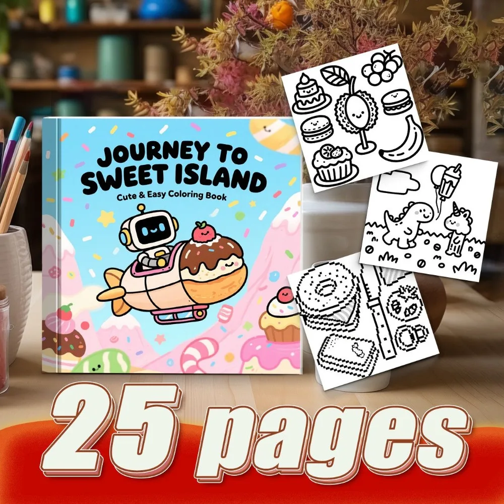 Ocean Mermaid Afternoon Tea Themed Coloring Book Stress Relief Healing Parent Child Companion Rich Content Free Brushes Gift