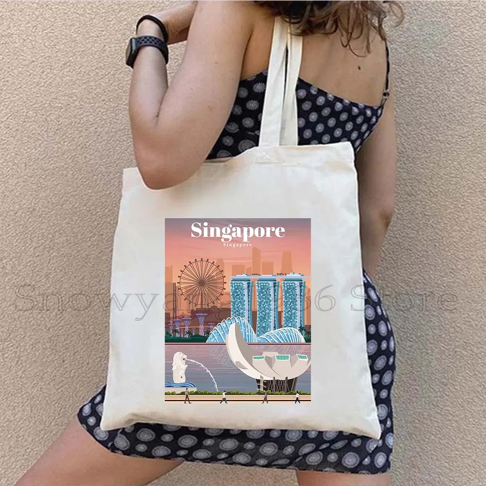 Singapore Sofia Stockholm Sydney Taj Mahal Venice Vienna Brussels Warsaw Yerevan Utrecht Vilnius Vatican City Tote Bag Handbag