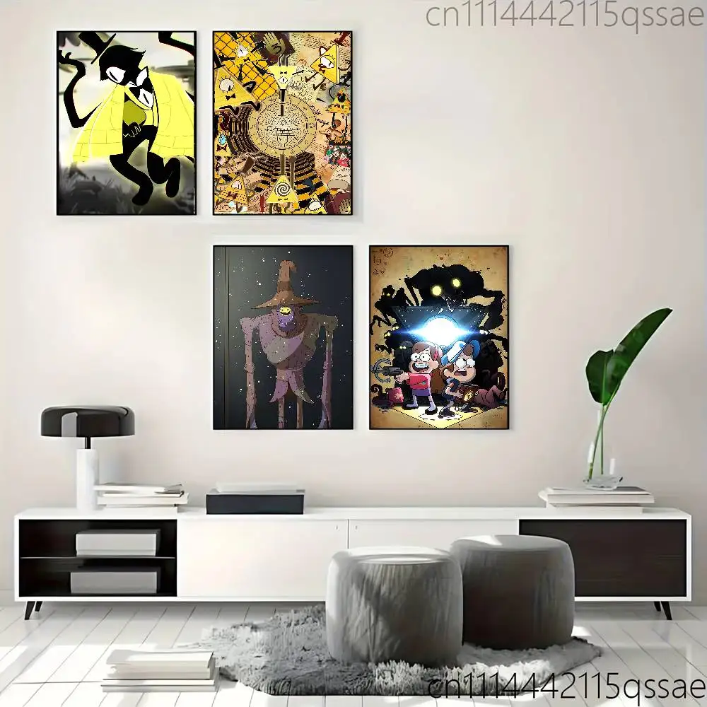 B-Bill Cipher G-Gravity Falls Poster Wall Art Posters, Texture Paintings, Ideal Gift for Room Decoration