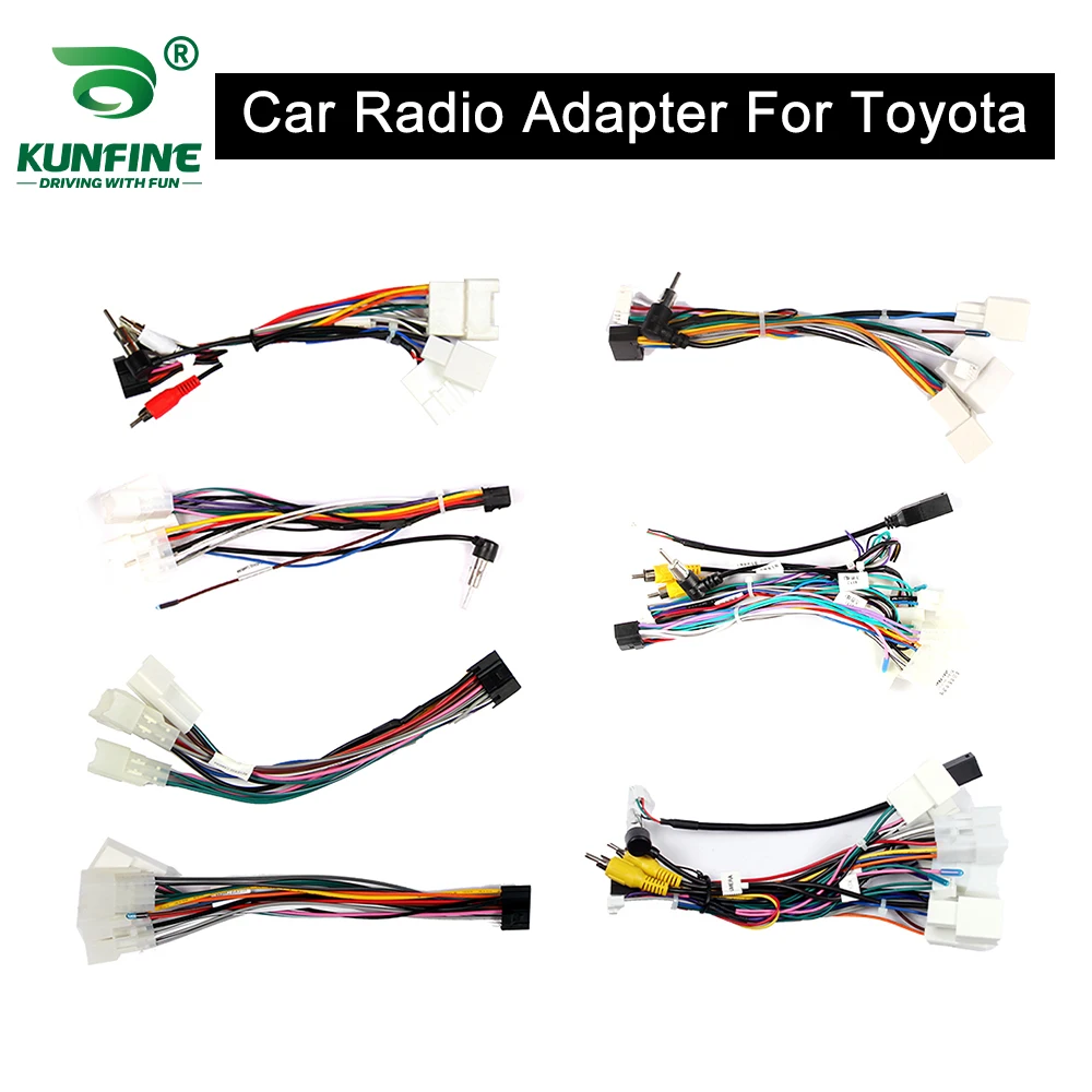 Car Android Player 2Din Stereo Radio Adapter Power Connector MP5 Player Power Cable Accessories For Toyota