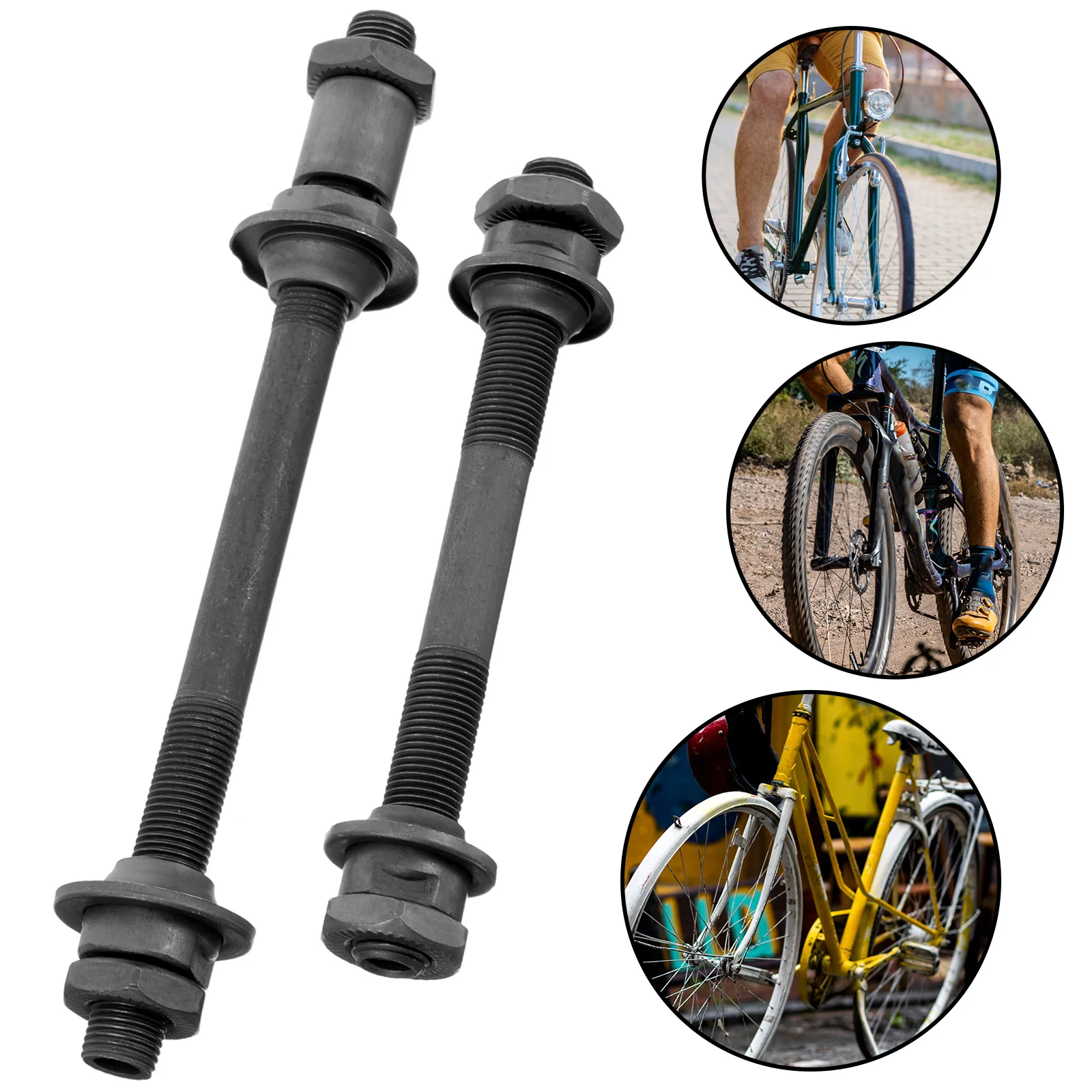 1 set 1 Set Repair Tool Bicycle Axle Metal Front Rear Shaft Quick Release For Mountain Road Bike Repair Bike Axle Parts
