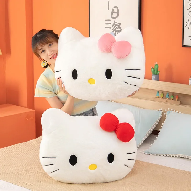 MINISO Sanrio's KT Plush Toy Pillow Doll Bed Ornaments Sofa Decoration To Accompany Children To Sleep Children's Birthday Gifts