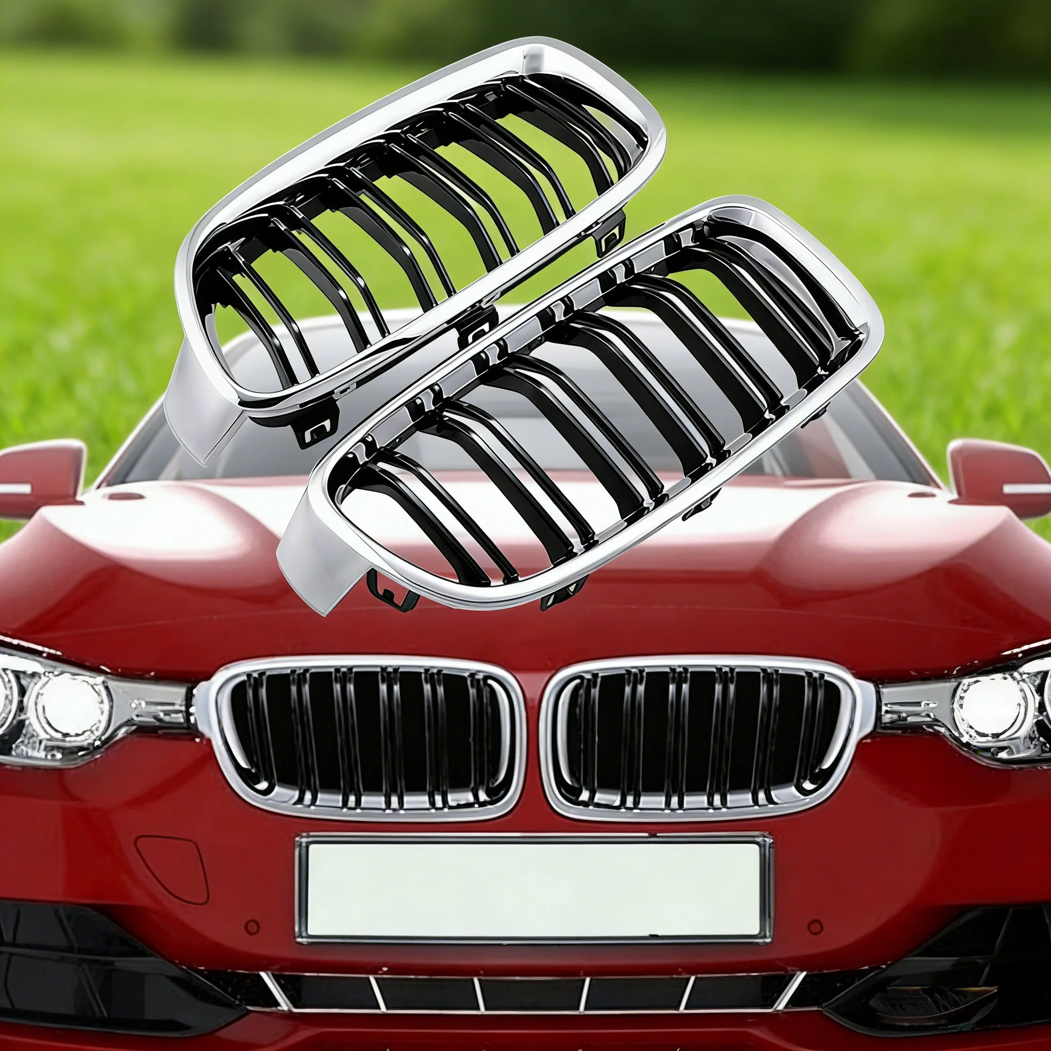 

Сменная передняя решетка с двумя планками для почек для BMW 3 серии F30 F31 2012-2018 51130054493 51130054494 51137263482 51137263481