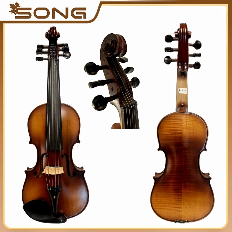 

6 strings 4/4 electric & acoustic violin Beautiful Fiddler Maple backboard Pure handmade accessories