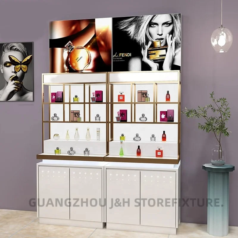 customized.High grade retail cosmetic makeup displays stand storage perfume shop display racks cosmetics makeup display stan