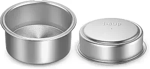 51mm 더블 레이어 가압 커피 필터 바구니 스테인레스 스틸 커피 재사용 가능한 필터 컵 Portafilter 용 가압 다공성