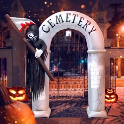 New Home Outdoor Pumpkin Ghost Witch Inflatable Decoration Halloween Arch Blow Up Yard Props for Holiday Party Garden With Led