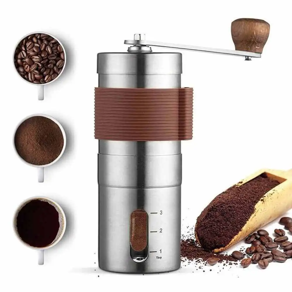 

Coffee Bean Grinder Manual Portable With Adjustable Settings for Coffee Bean Grinder French Press Send Brush Kitchen Supplies