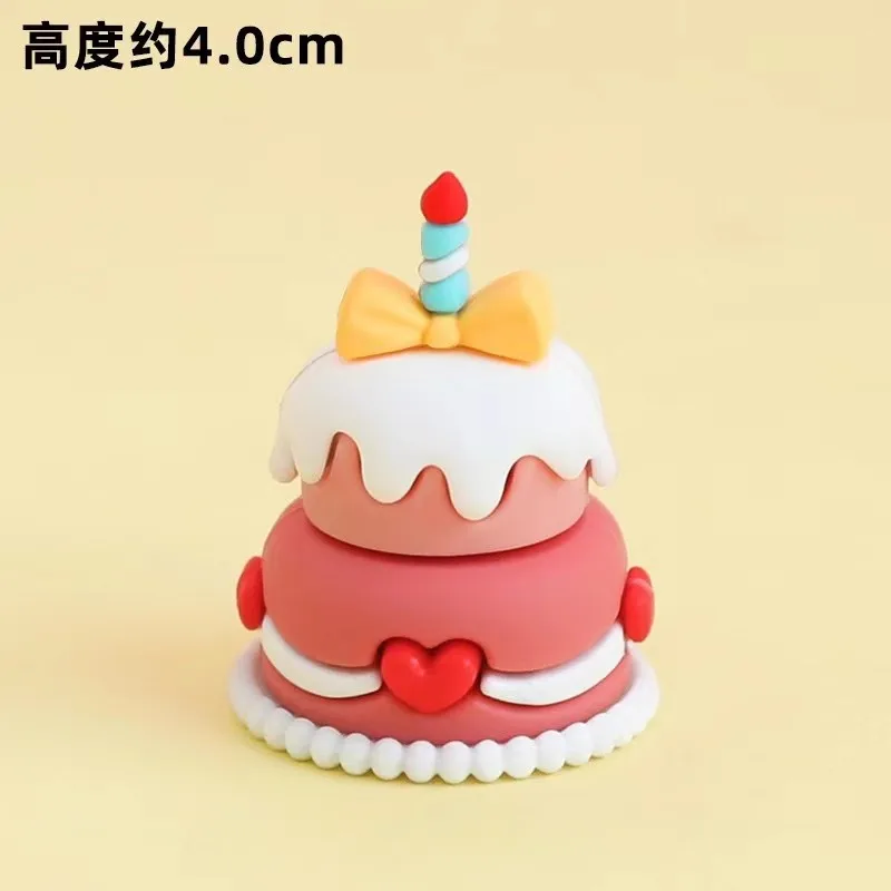 Adorno de pastel de cumpleaños con temática de pastel, sombrero suave, muñeca pequeña, Decoración de Pastel, suministros para niños y niñas, adhesivo suave