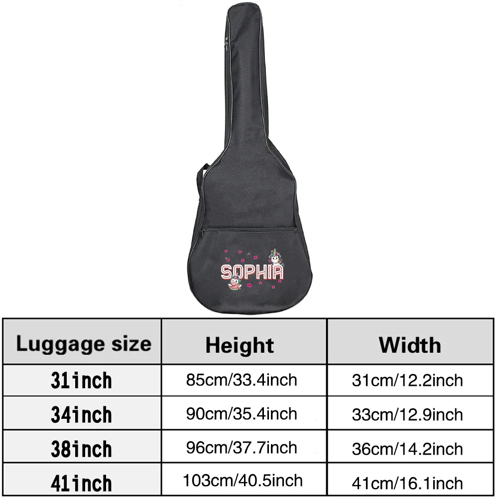 Personalized Customized Name Guitar Bag Waterproof Nylon Pack Comfortable Handle Carry Bags 36-41inch Dustproof Guitar Case
