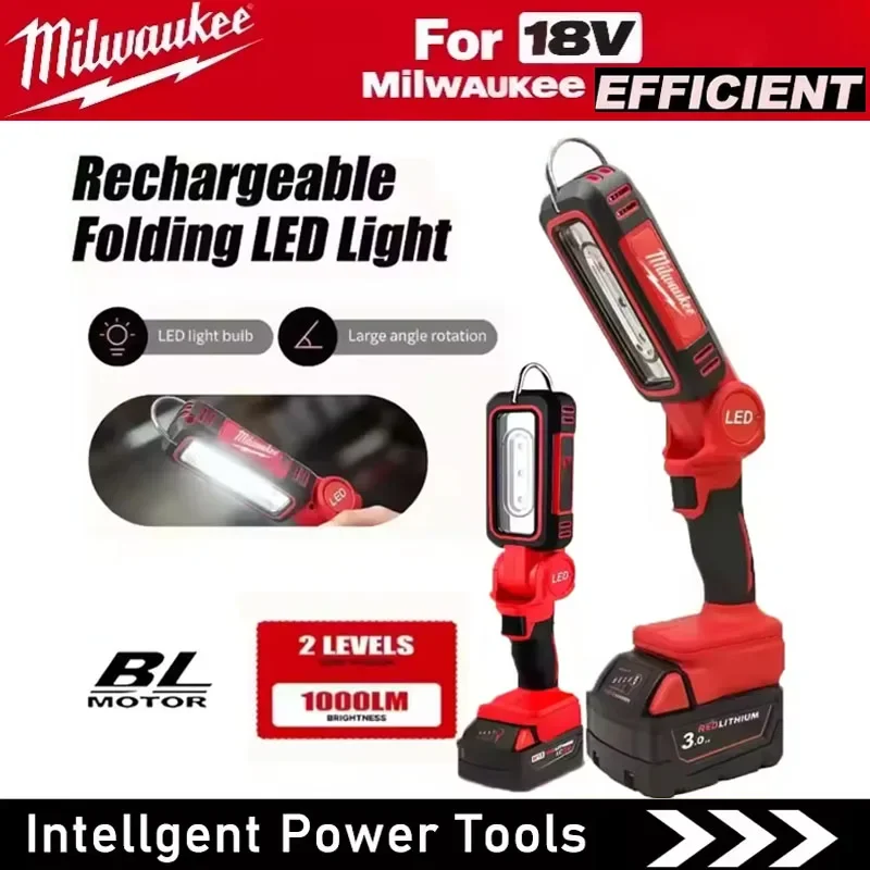 

Milwaukee LED Work Light Super Bright 90 DegreeClip on Light Lithium Battery 20V M18 Flood Light Outdoor Lighting Camping