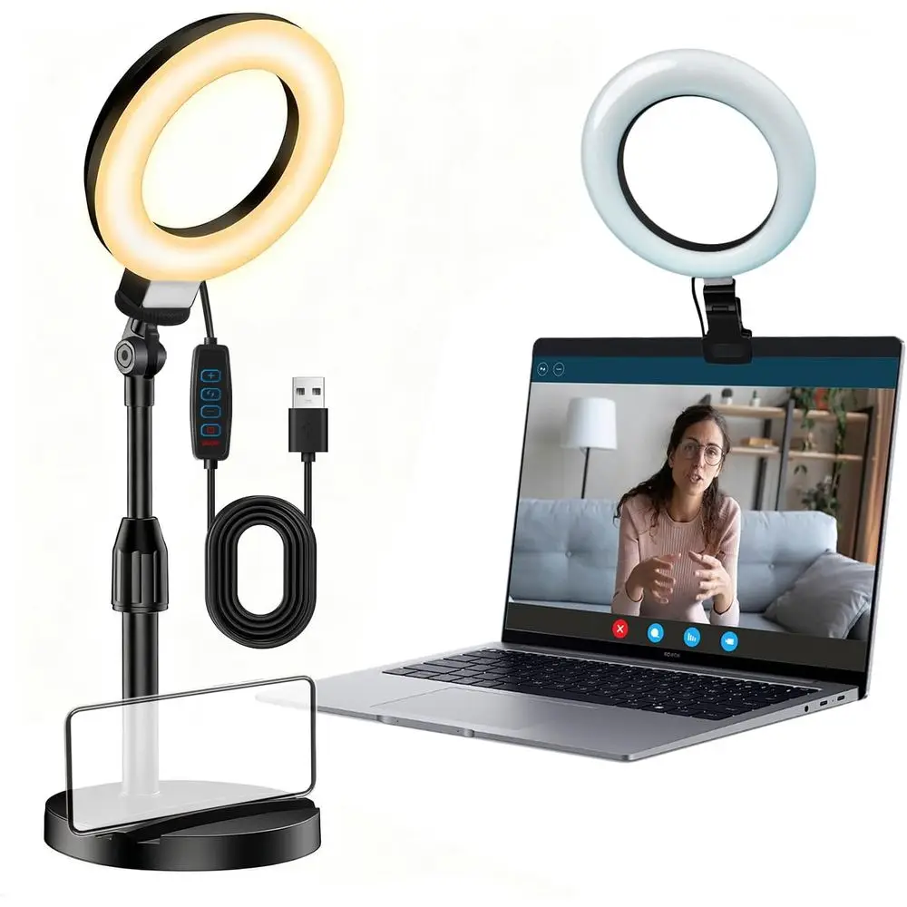 

Portable LED Ring Light Stand for Video Conferencing, Makeup, and Photography
