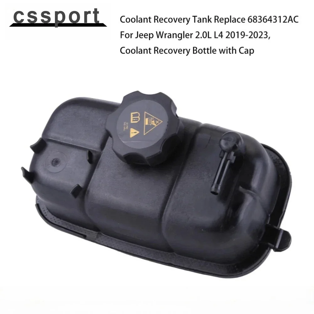 

68364312AC High Quality Engine Coolant Reservoir Tank with Cap For 2018-2024 Jeep JL Wrangler 2.0L 2.2L Diesel Engine