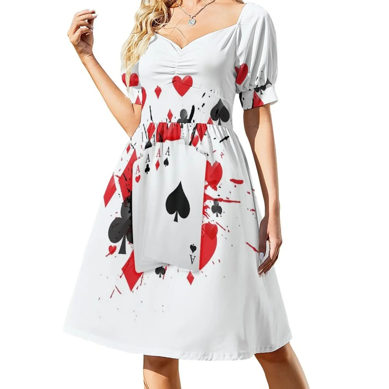 Pokerkarten für die Spieler Klassisches T-Shirt Kurzarmkleid Kleider für besondere Anlässe Feenkleid