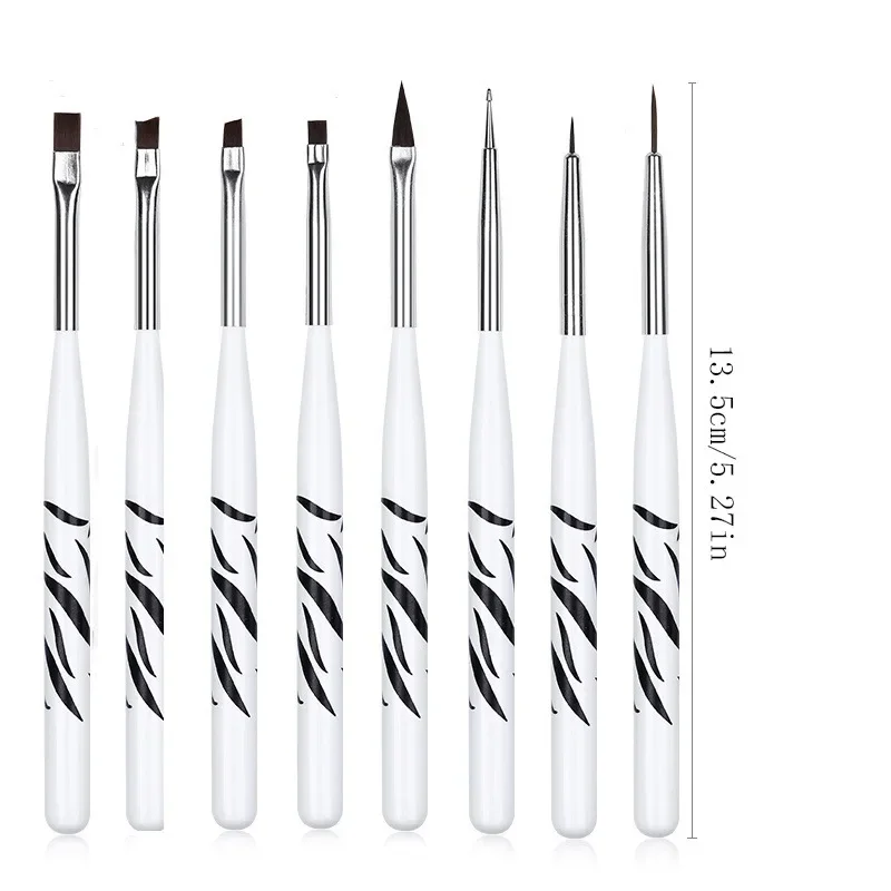 Nail Art Brush Ombre Brushes UV Gel Nail Polish Brush Painting Drawing Carving Pen Set For Manicure DIY Design Tools gallery 4
