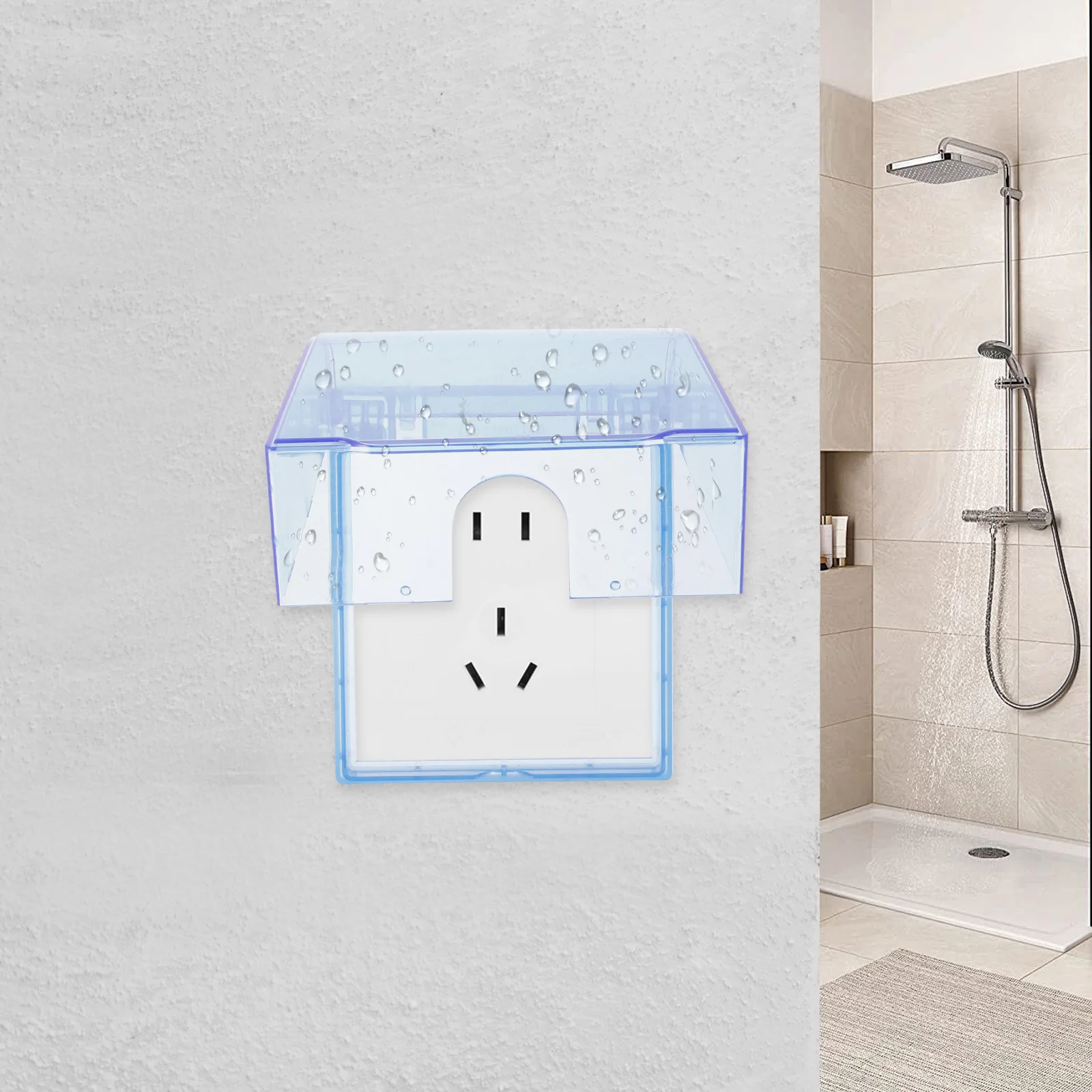 

2pcs Waterproof Socket Outlet Cover Clear Self-Adhesive Plug Protector For Home Bathroom Kitchen Weatherproof Electrical Outlet