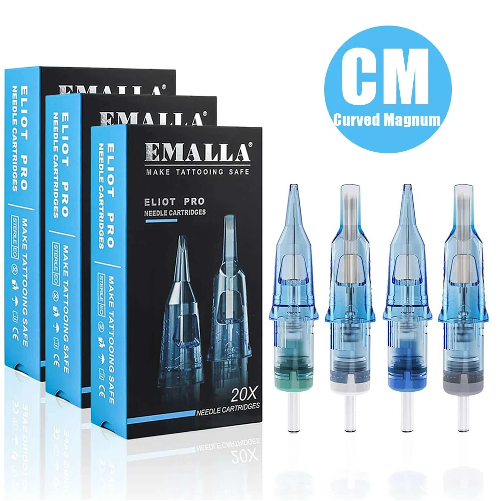 

20pcs EMALLA Eliot Pro Tattoo Cartridge Needles CM Curved Magnum Disposable Sterilize Tattoo Needles Cartridge Machine Supply