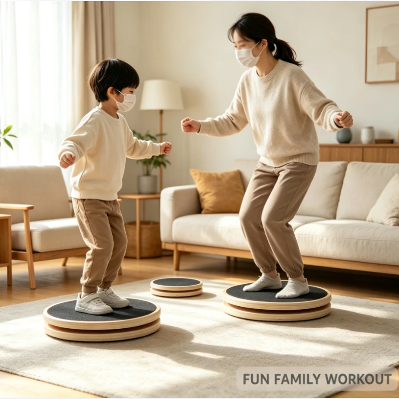 Pilates Rotating Disc Home Solid Wood Waist Twister Balance Board Core Abdominal Movement Fitness Workout Equipment