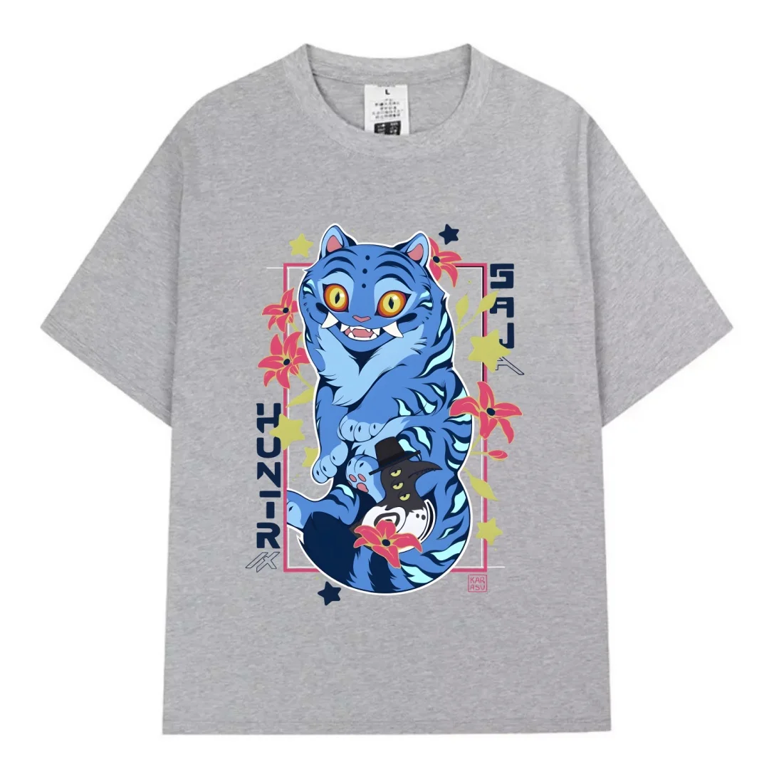 جديد KPop شيطان الصيادين طباعة تي شيرت النساء الرجال الصيف كول قصيرة الأكمام الإناث تي شيرت غير رسمي الجولة الرقبة بلايز تي شيرت Harajuku #3