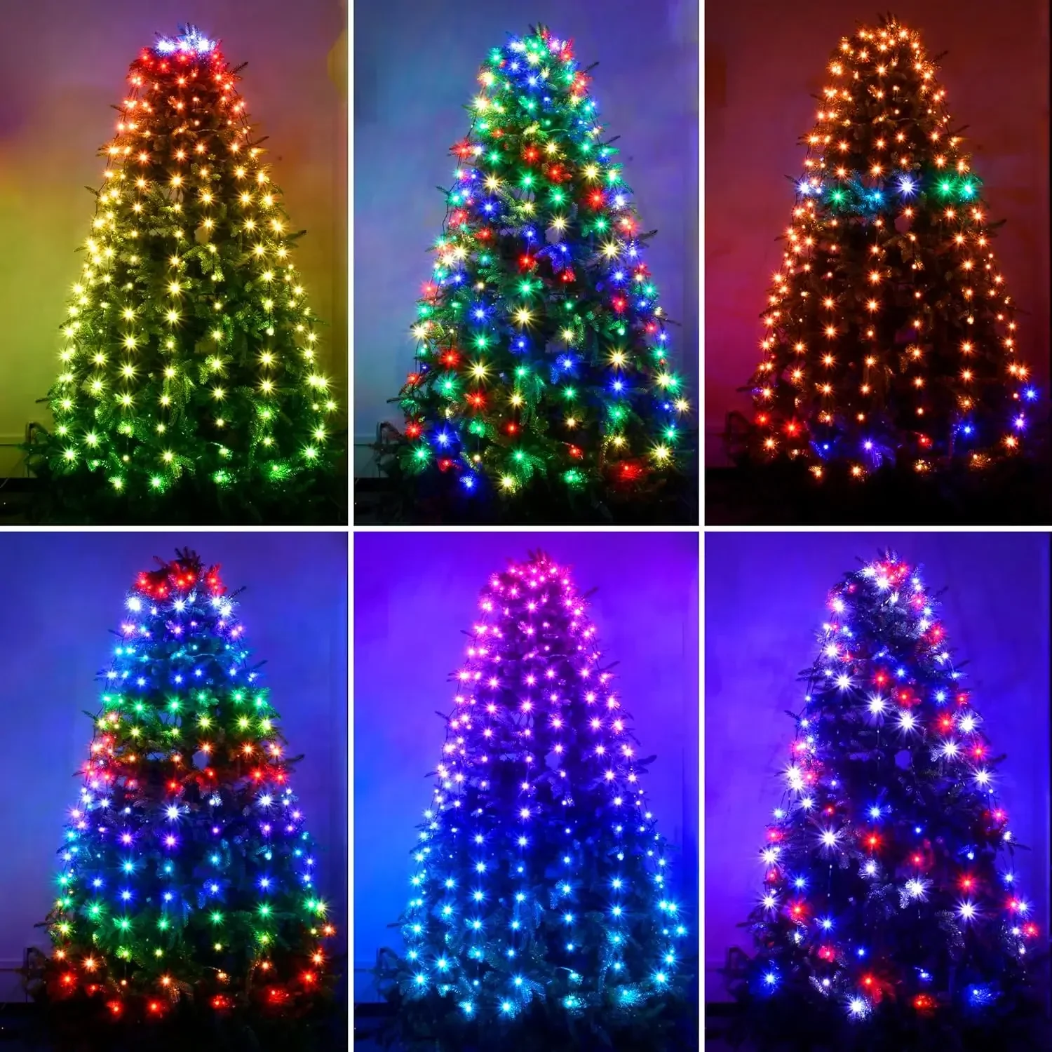 DIY Smart Christmas Tree Lights 2M 160Leds RGB LED String Light APP Remote Control Music Rhythm Xmas Holiday Decoration Garland