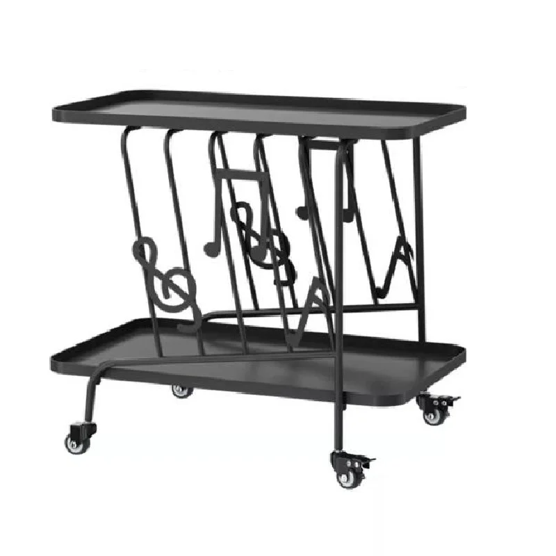 Modern Minimalist Storage Side Table, Creative Household Double-Layer Snack Cart Storage Rack, Wheel Movable Small Coffee Table