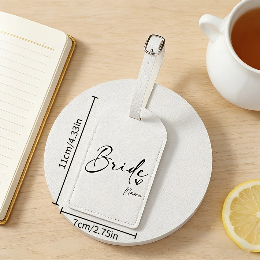 1 custom name bride & bridesmaid pattern business luggage tag, suitcase address tag, luggage boarding tag, name ID address holder, travel bridesmaid bride gift, bachelorette party gift