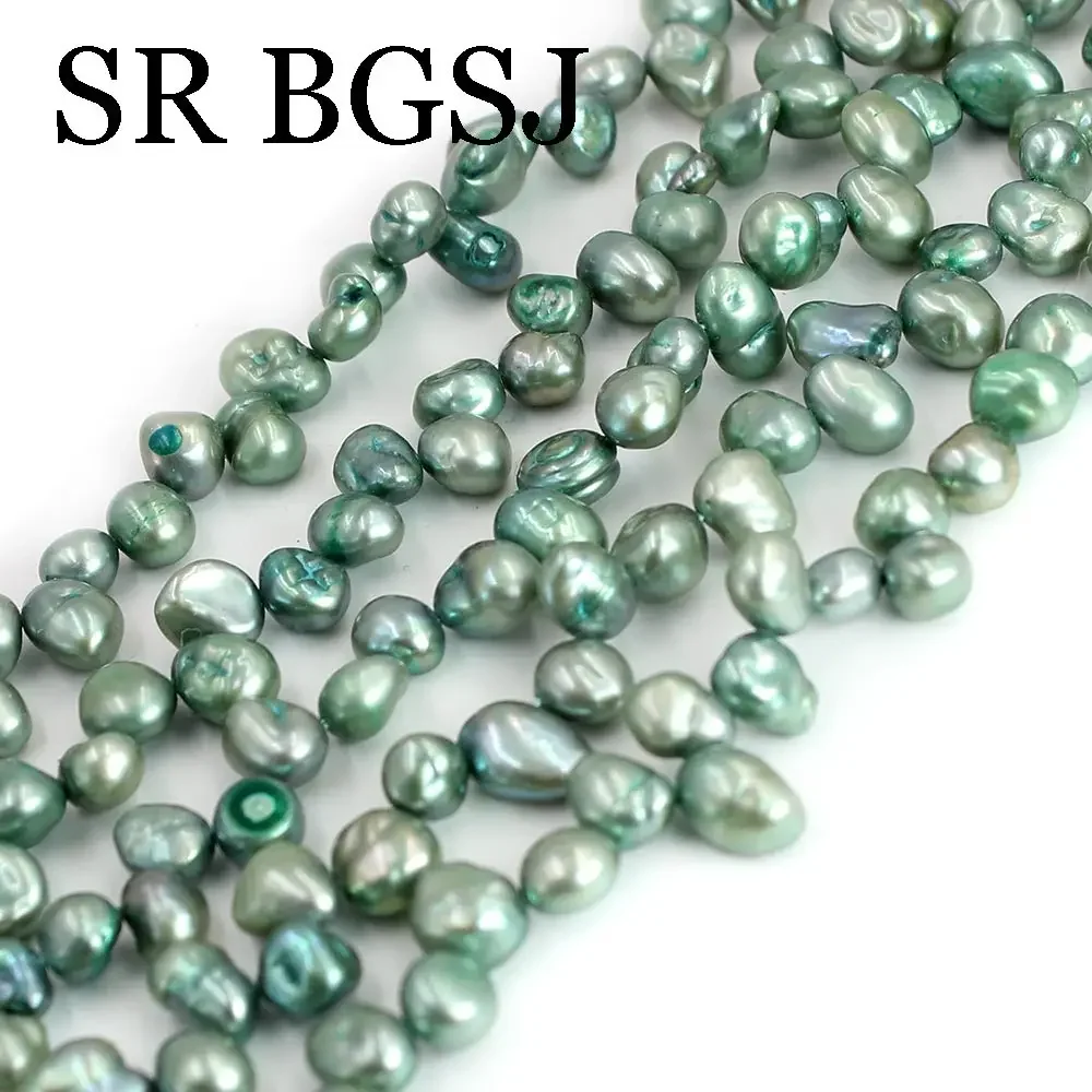 7-8mm Green Button Reborn Natural Freshwater Pearls Beads Baroque Loose Perles For DIY Craft Jewelry Making 14