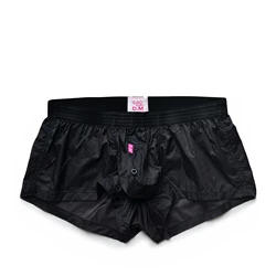 Boxer Shorts de cor sólida dos homens cintura baixa Sexy moda preto e branco verão calças Boxer Shorts