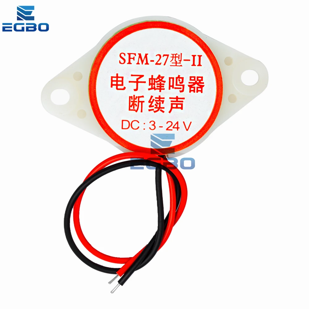 95DB 높은 데시벨 3-24V 12V 전자 부저 경고음 알람 Arduino SFM-27 용 간헐적 연속 경고음