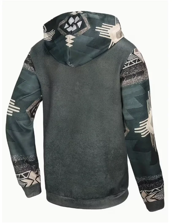 عارضة هود البلوز 3D طباعة هوديي كاوبوي كم طويل الشارع الشهير البلوز المتضخم البلوز رجل مقنعين هوديس