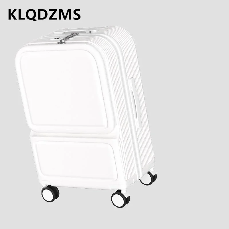 KLQDZMS bagaglio a mano da viaggio con apertura frontale custodia per Laptop custodia per PC Trolley 20 "22" 24 "26 pollici con ruote valigia rotante